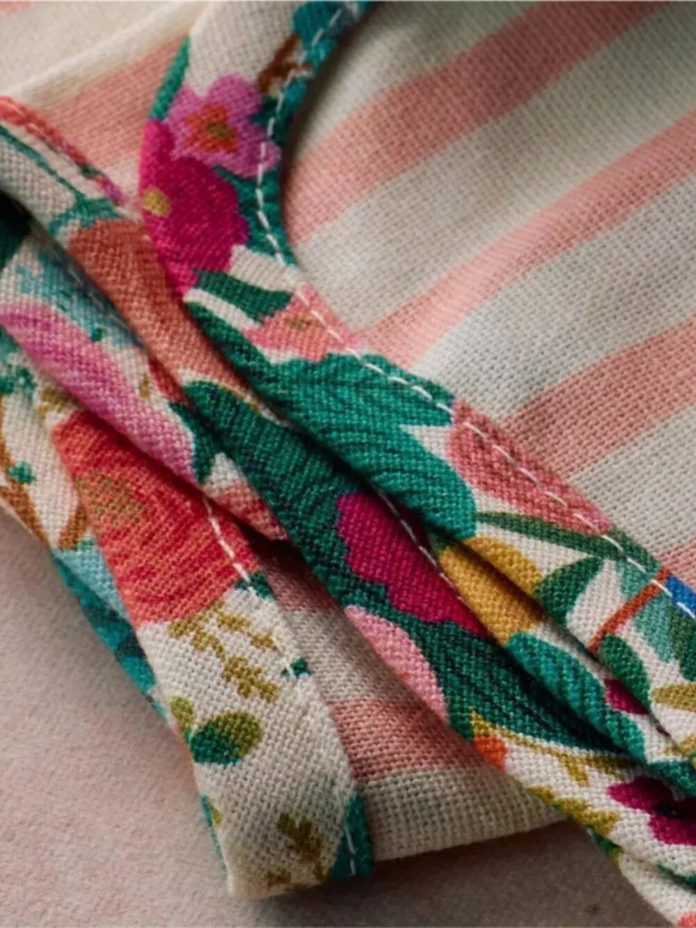 Rifle Paper Co. Rose Stripe 2pc Cotton Napkin Set